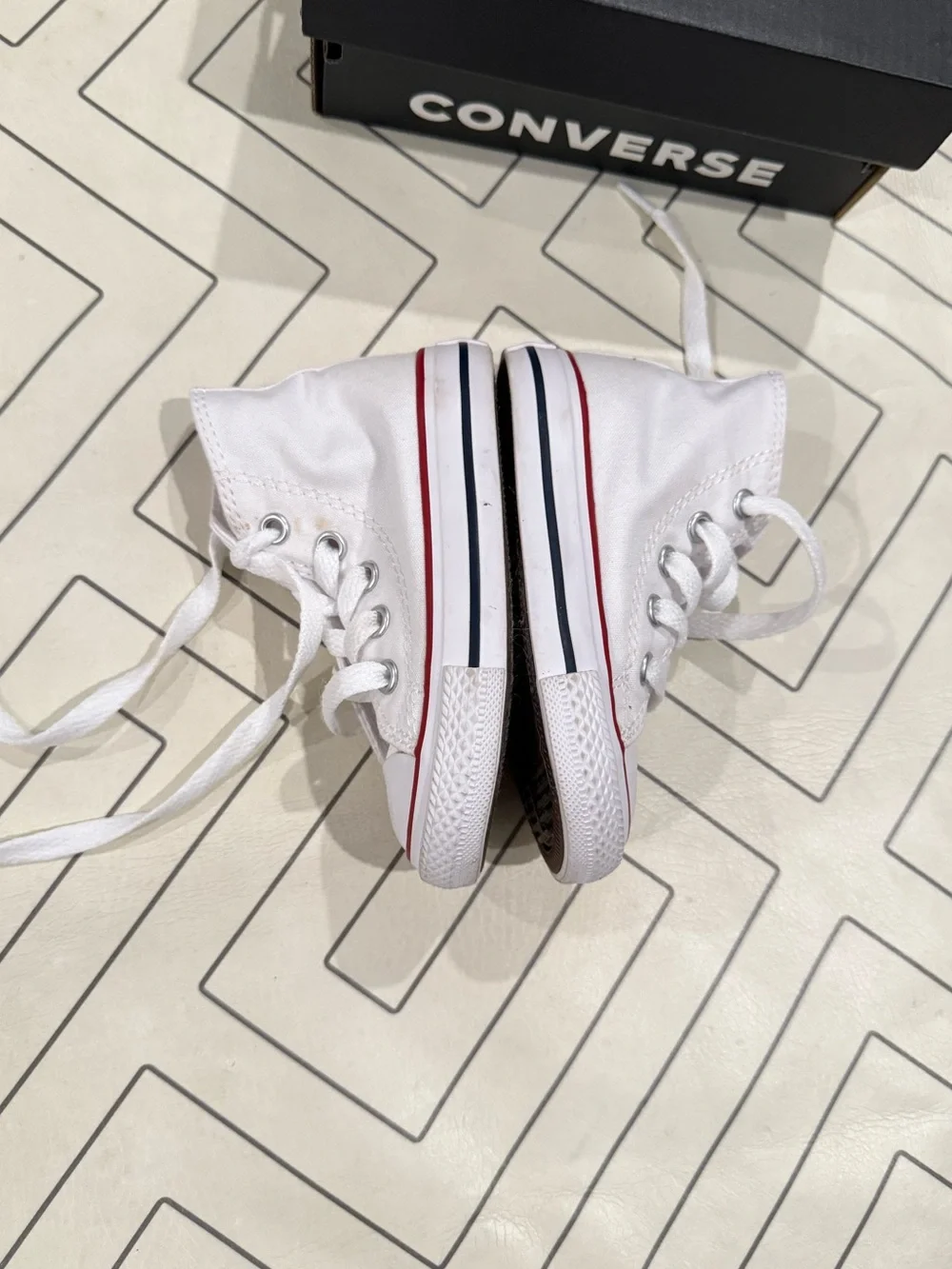 Converse Kids White Canvas High-Top Sneakers